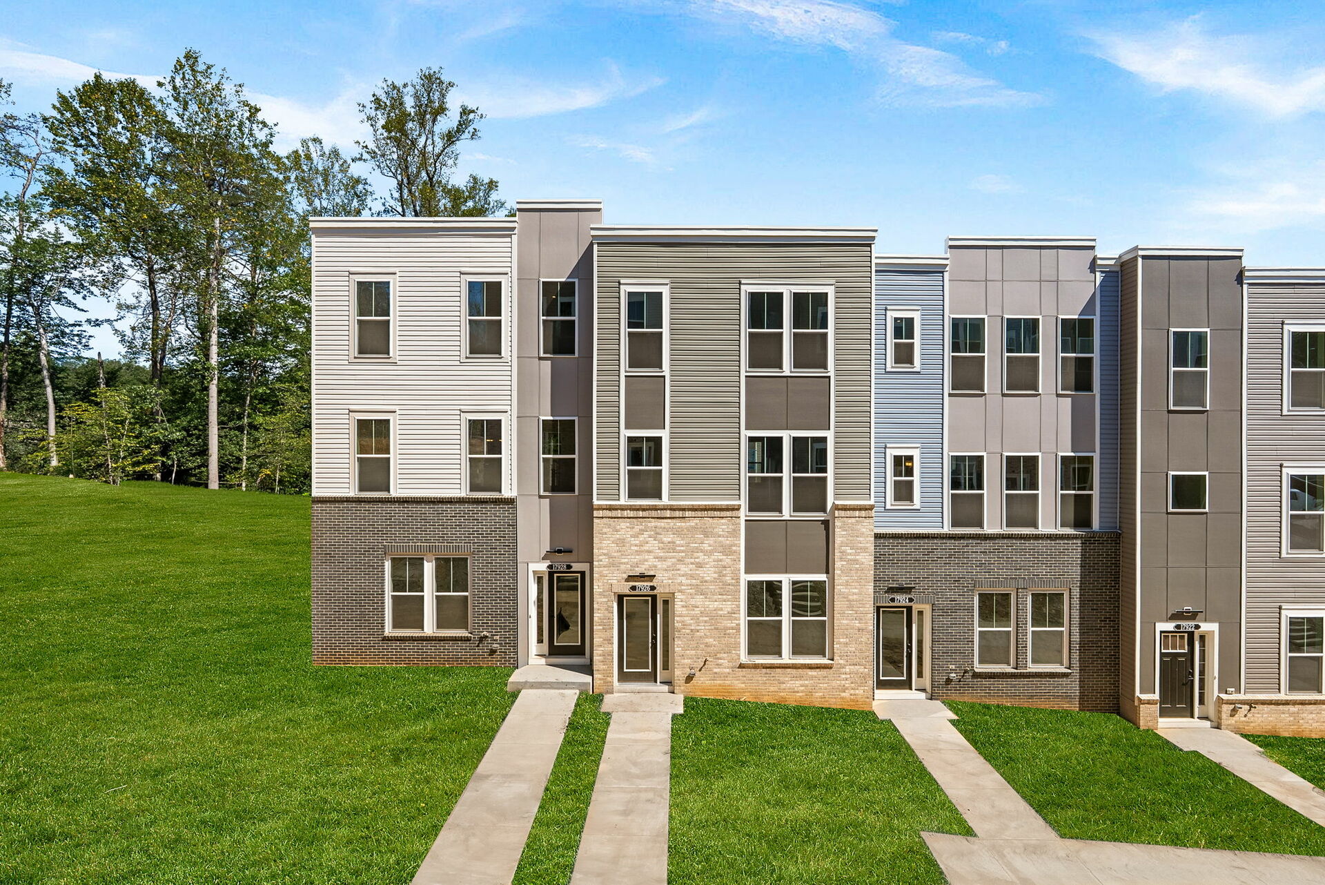 exterior of townhome end unit