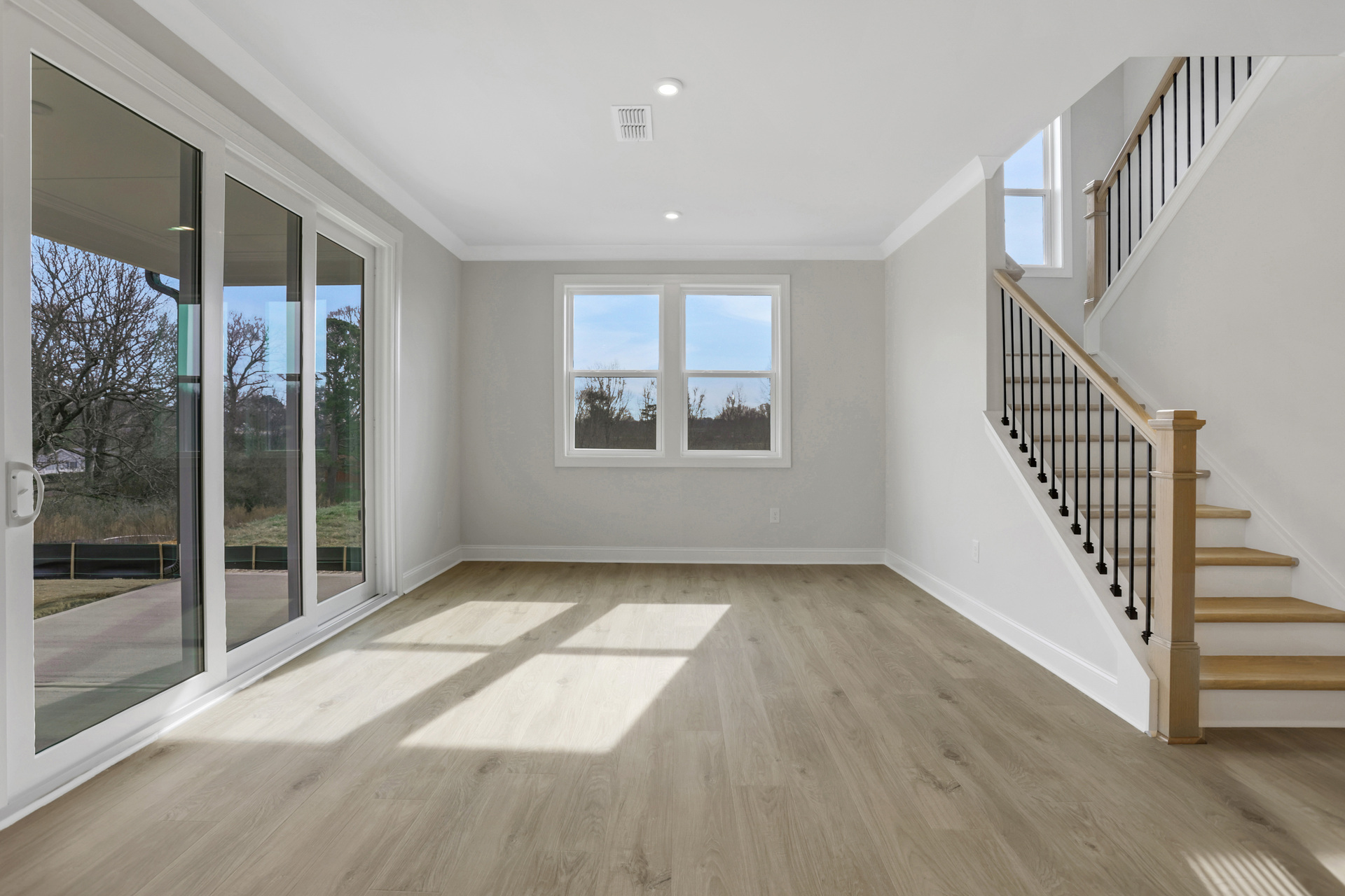 dining room with sliding glass doors to back patio
