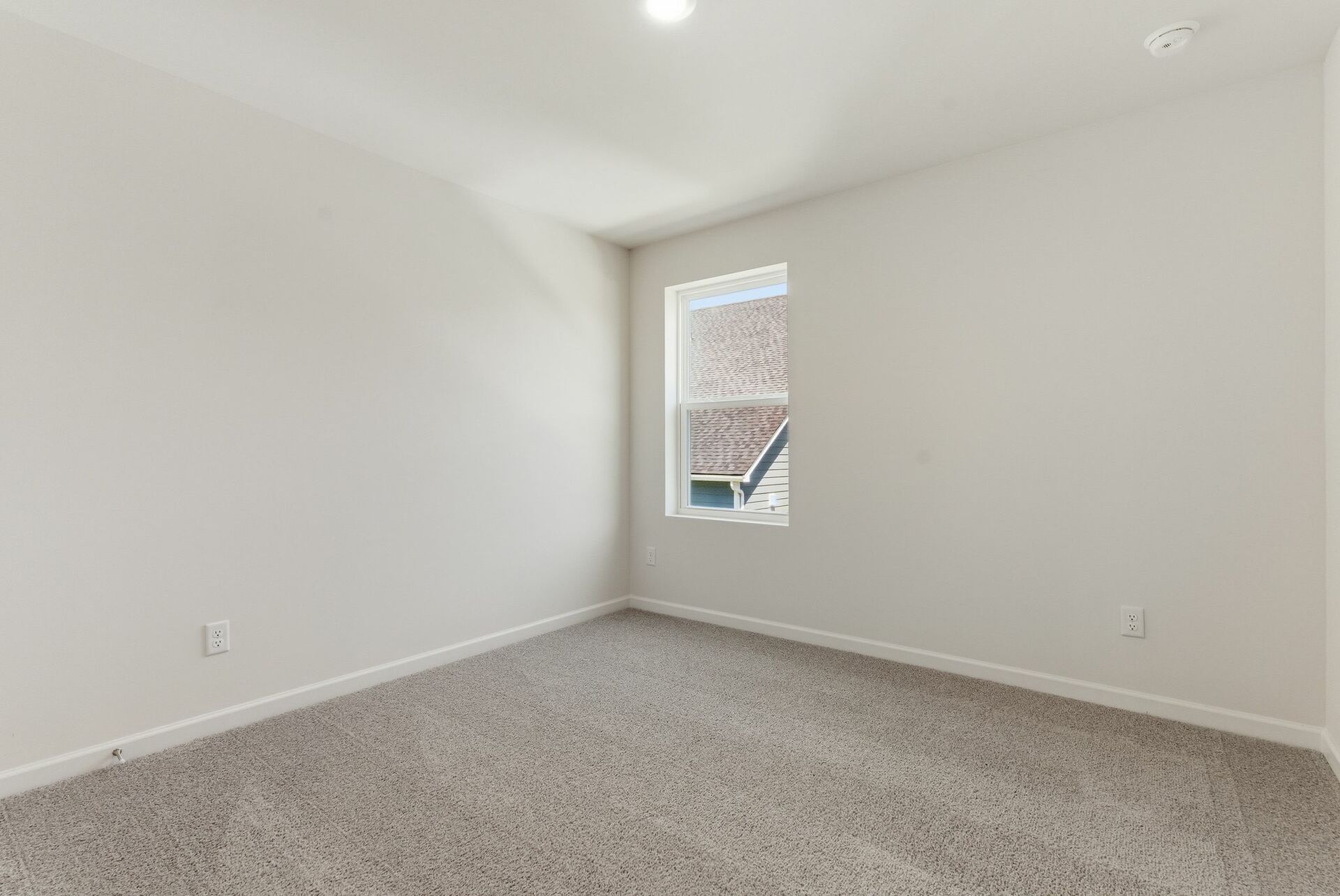 secondary bedroom with large windows and carpet