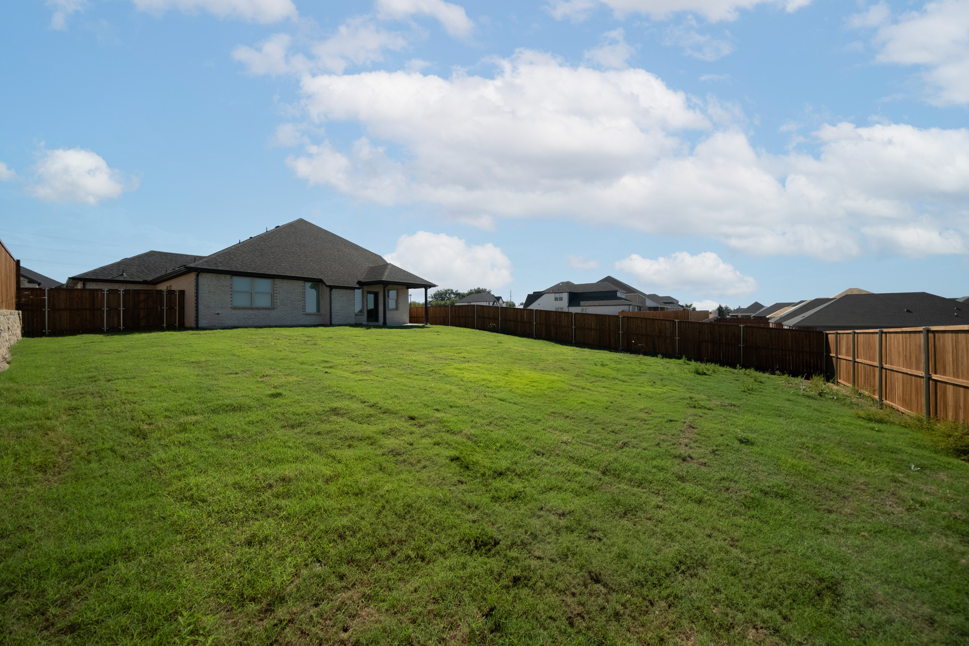 backyard of home with covered patio