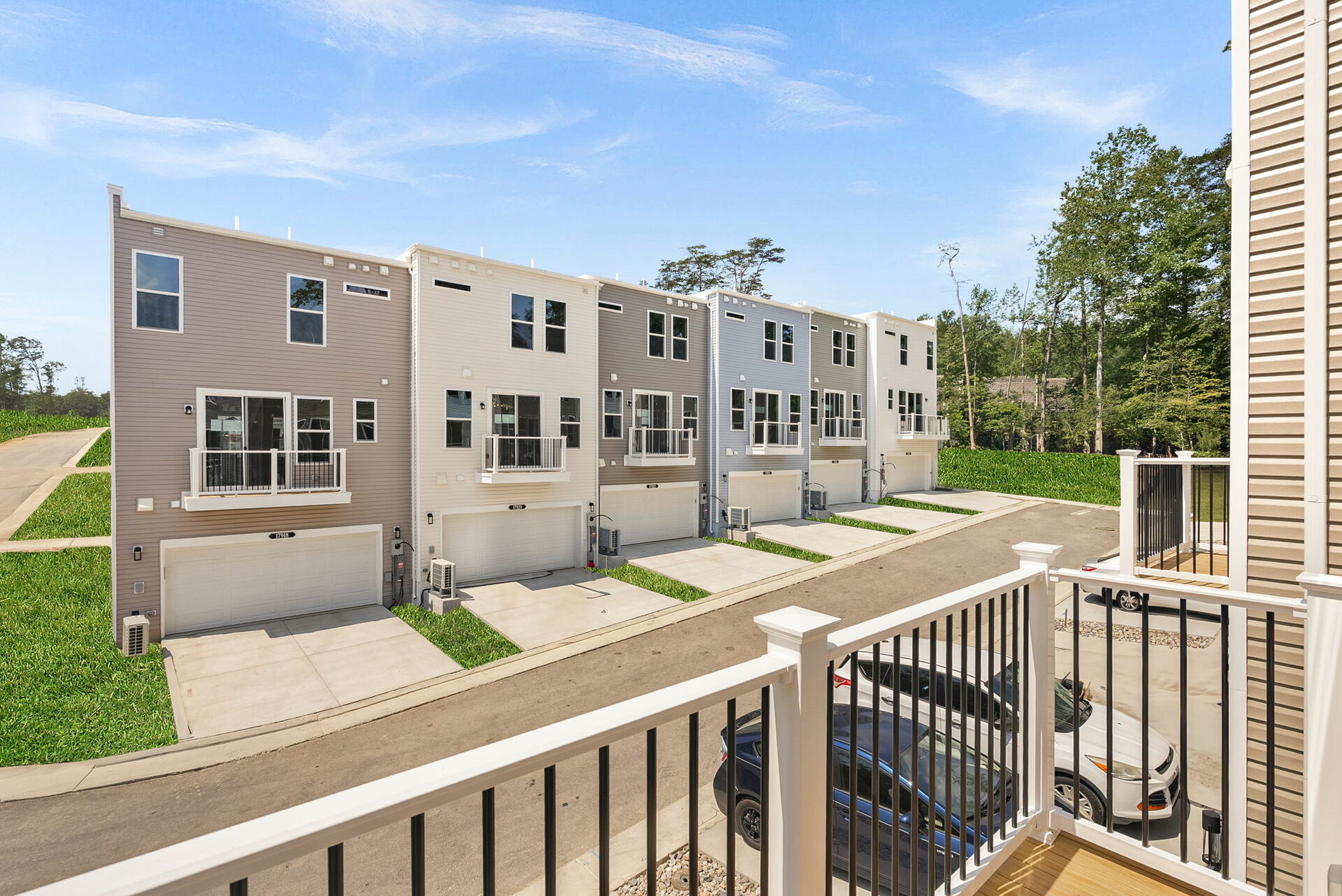 deck overlooking community and roadway