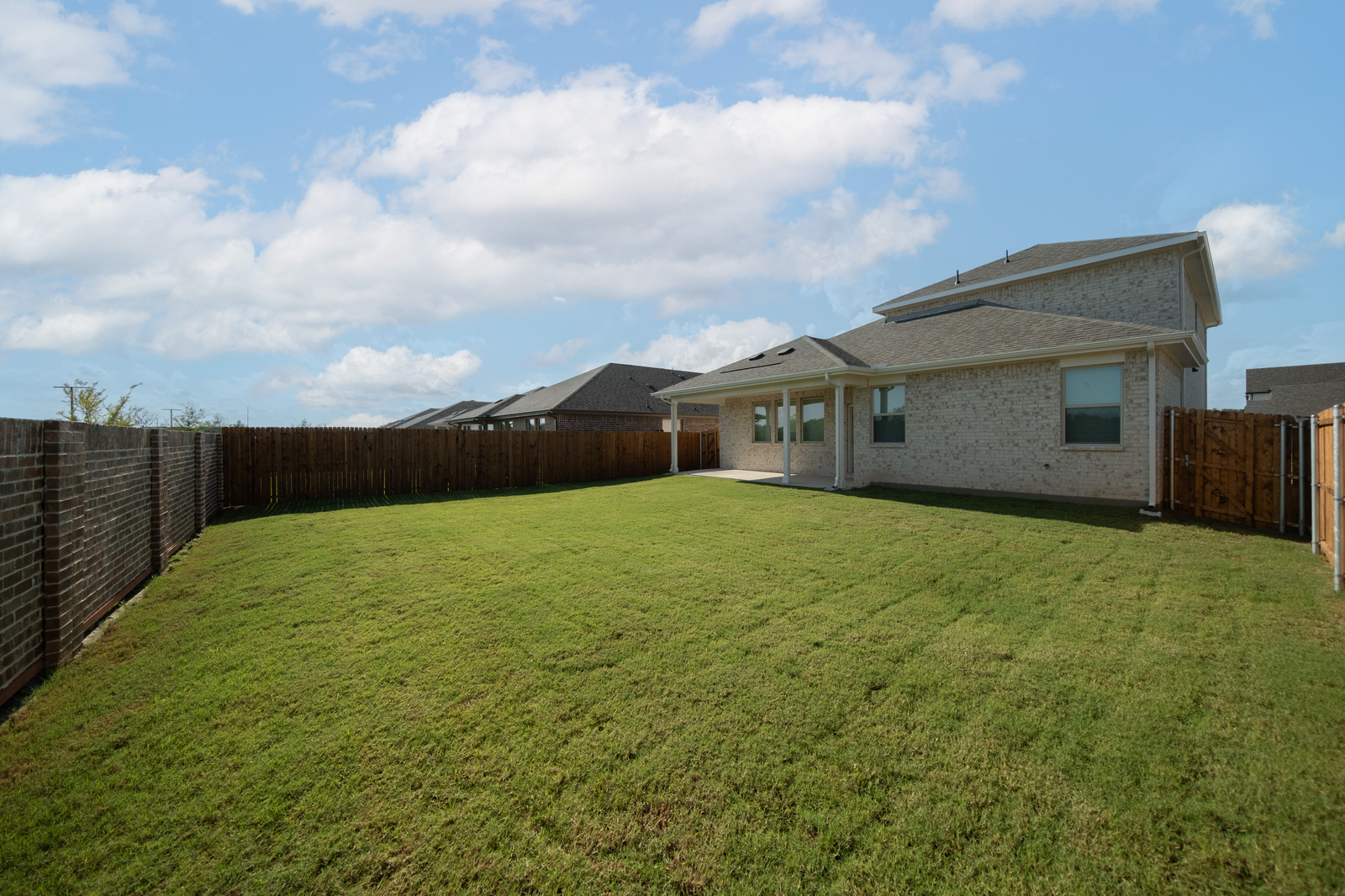 backyard of home with covered patio