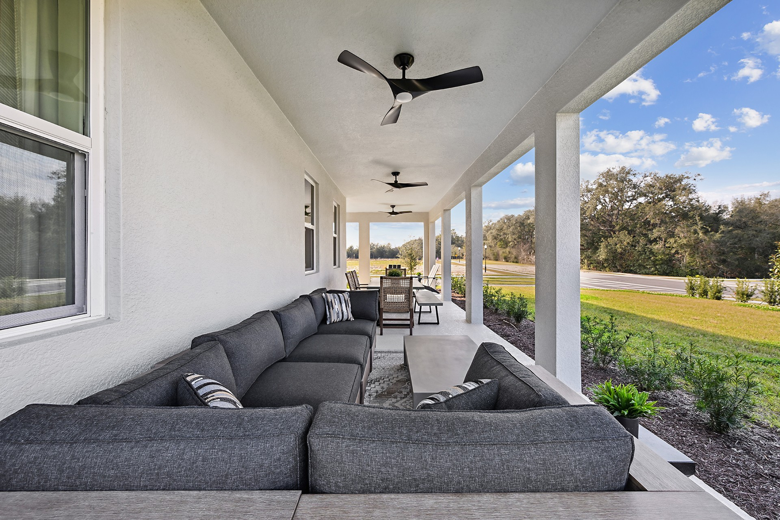 backyard with extended covered lanai