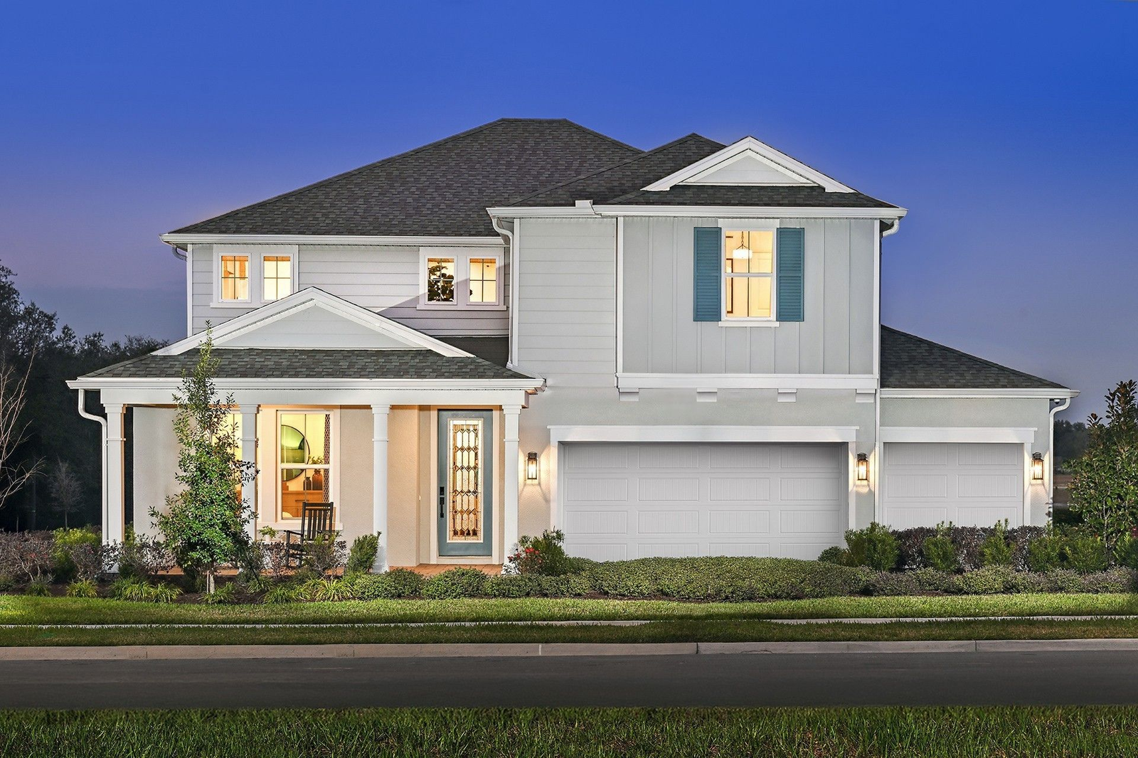 front exterior of home with four pillars
