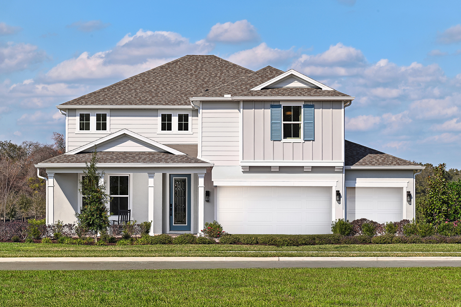 front exterior of home with four pillars