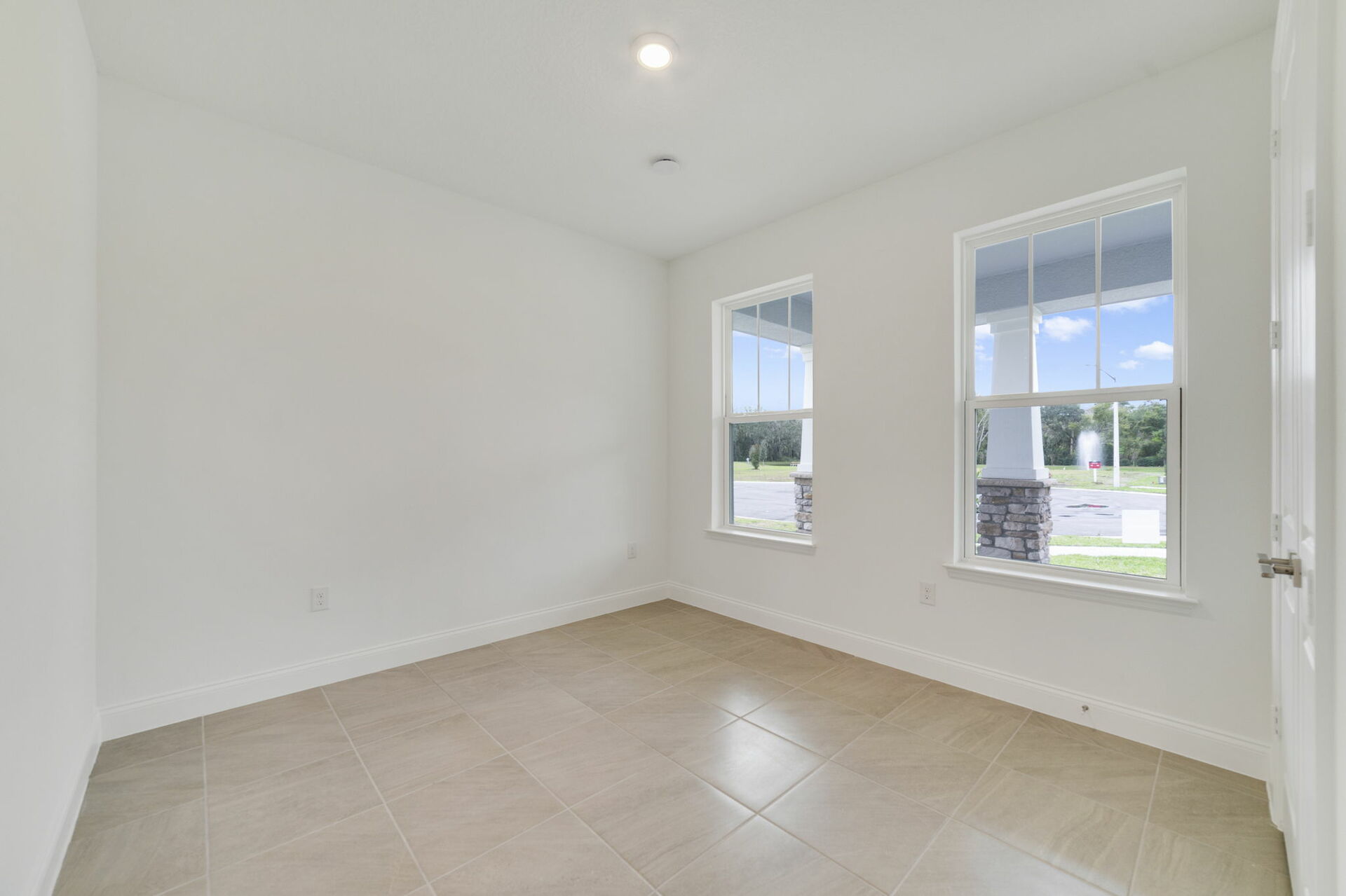 living room with large windows