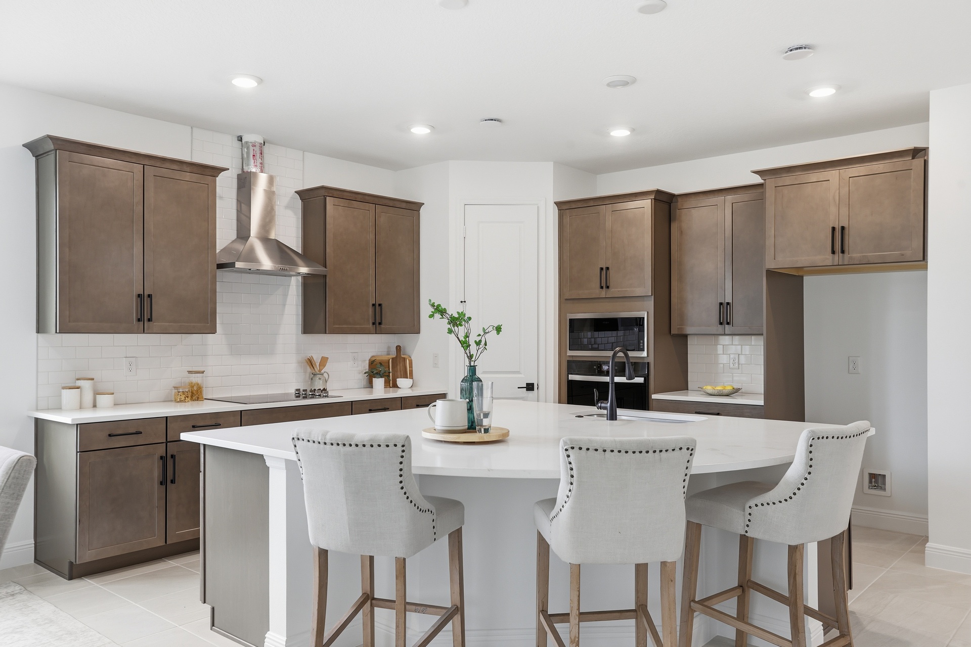 center island with view of great room 