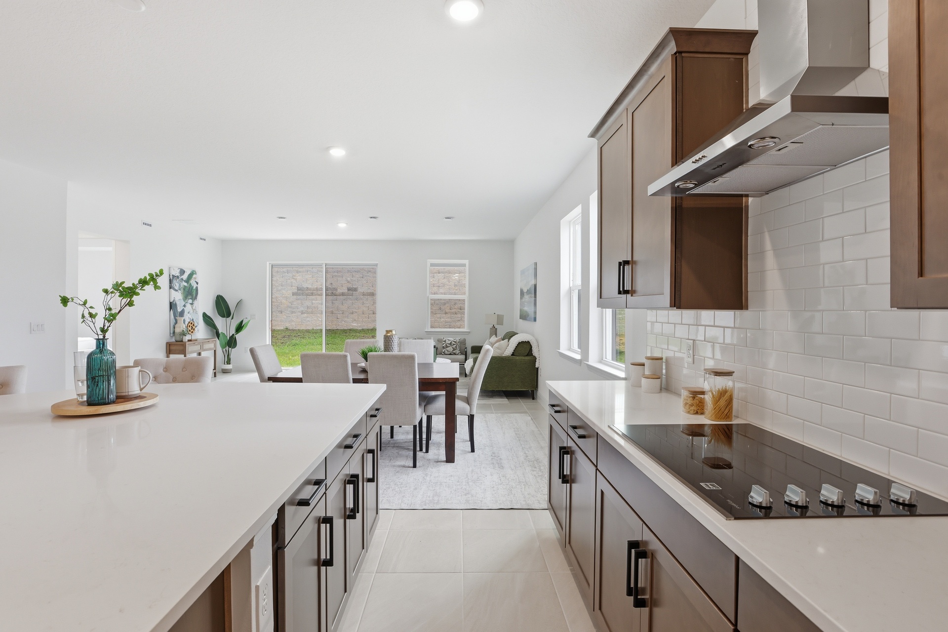 center island with view of great room 