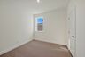 bedroom with carpet, windows, and walk in closet
