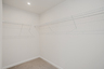 large walk-in closet with carpet and built in shelves