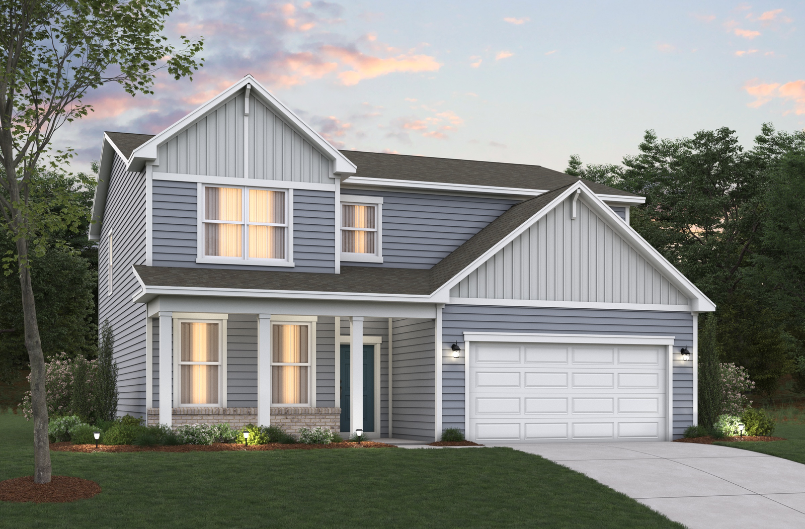 gray vinyl siding with white trim 