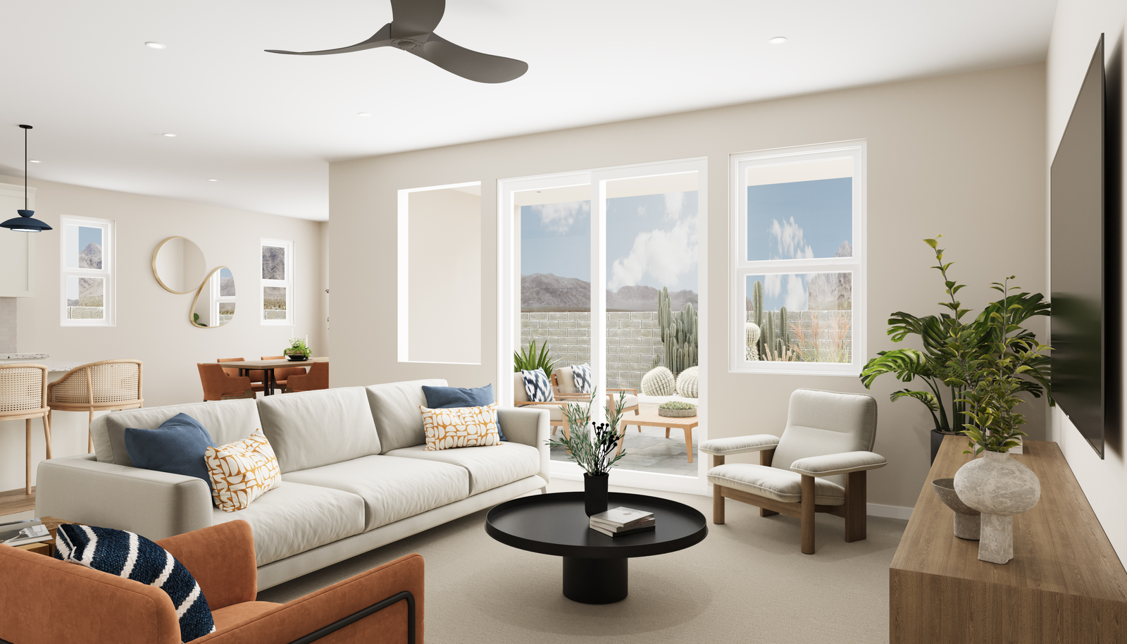 open-concept layout with windows for natural light