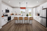kitchen with large windows and large island