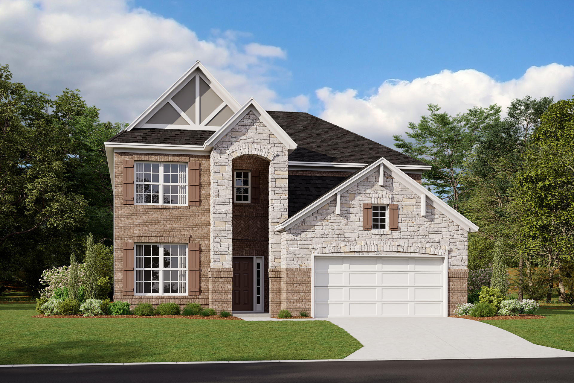 English Revival L Elevation