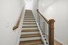 oak tread staircase with iron railing