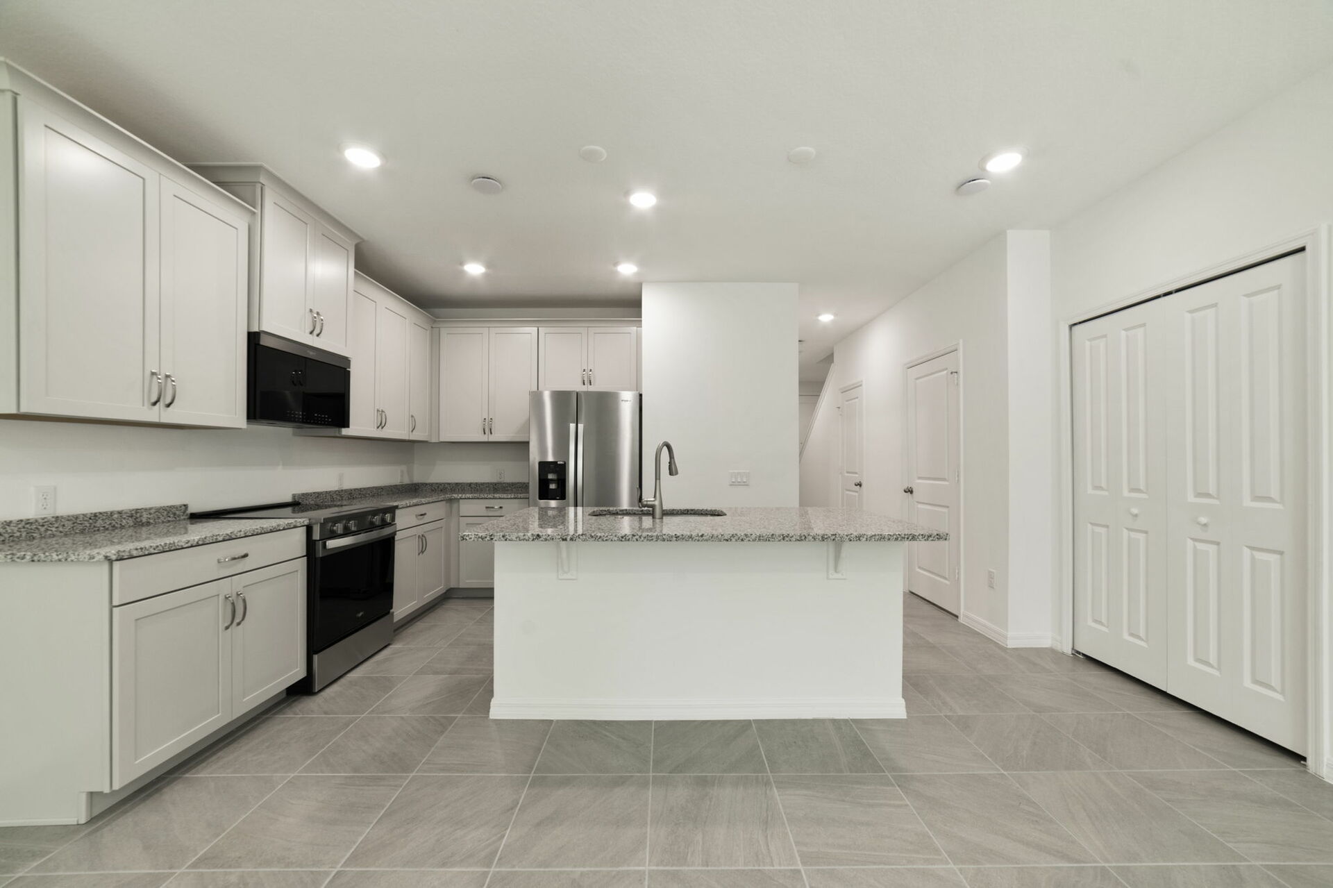 center island with view of great room 