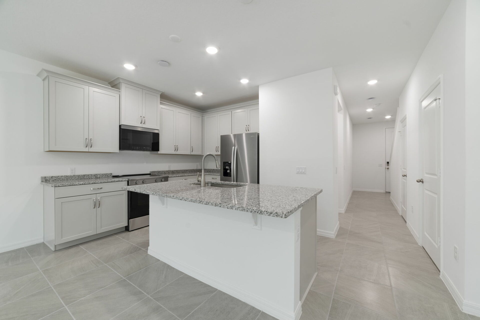 center island with view of great room 