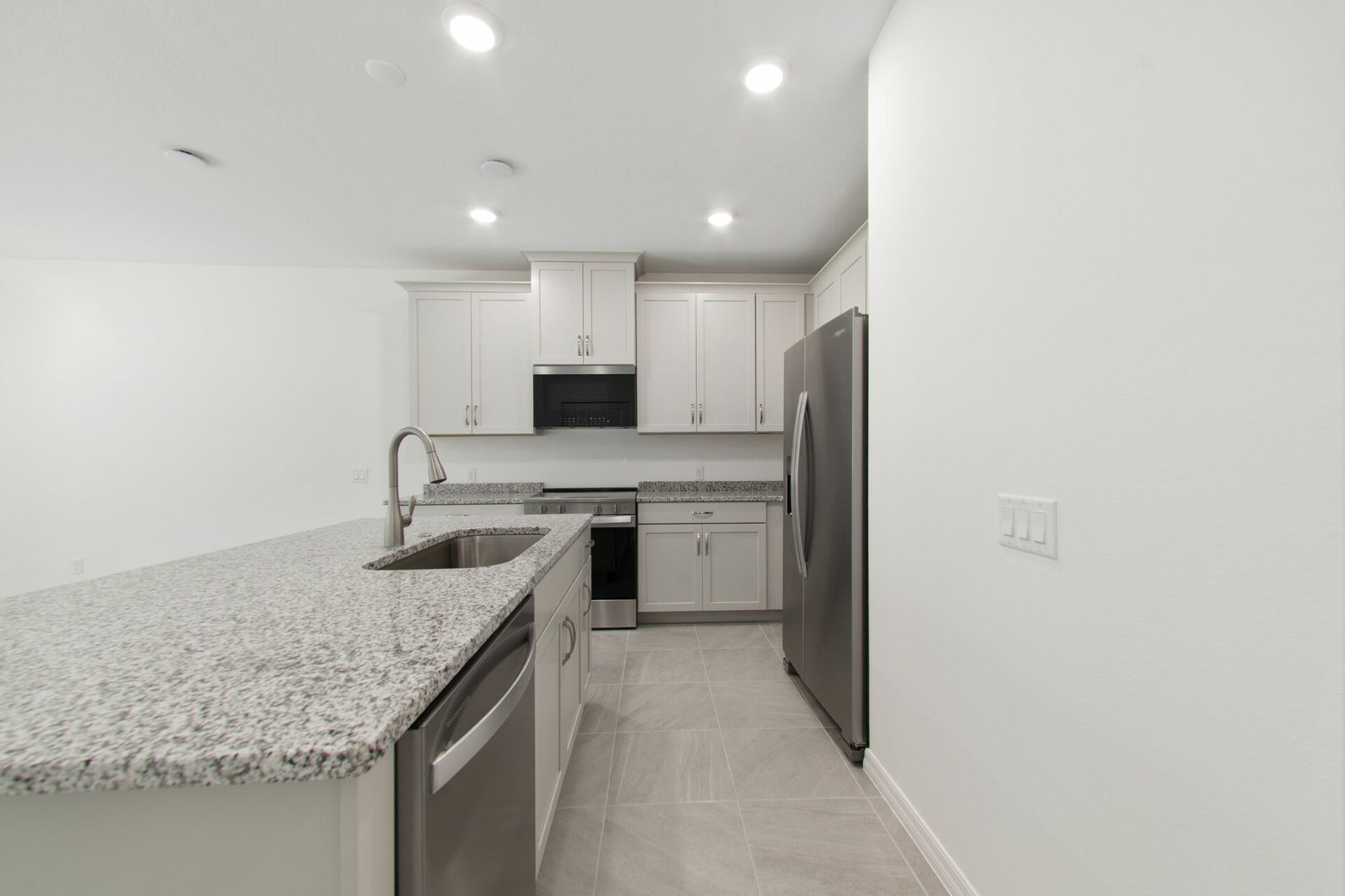 center island with view of great room 