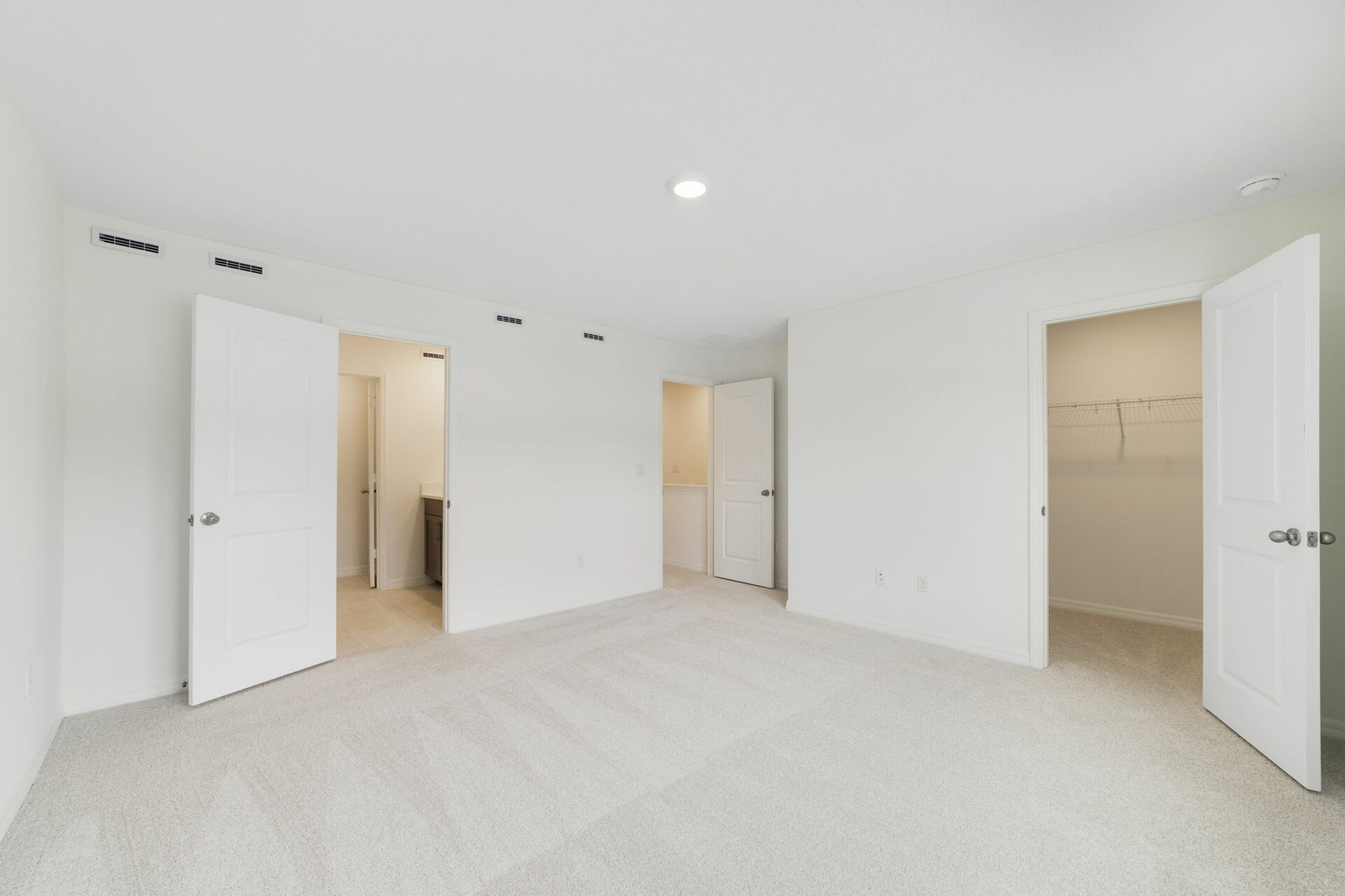 carpet throughout multiple windows and walk-in closet 