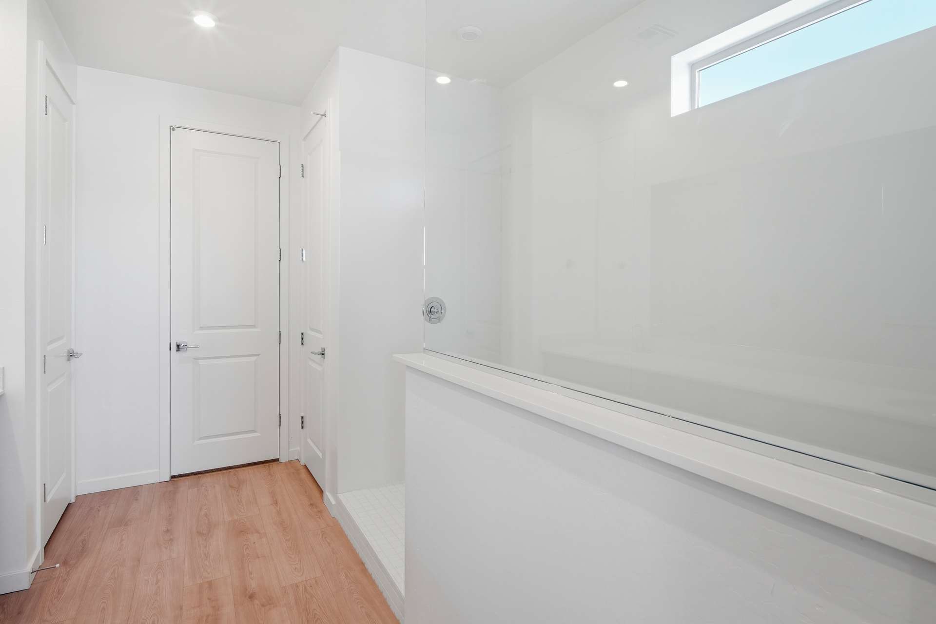 bathroom with a large walk-in shower