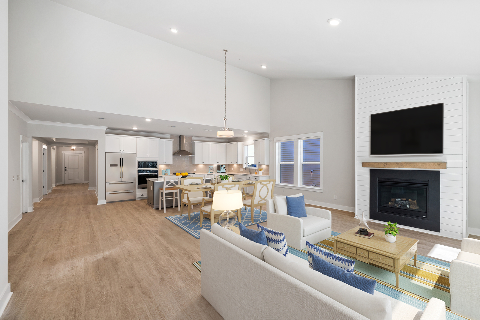 spacious and open first floor with hardwood floors