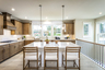 kitchen with center island and wood-finish cabinets 