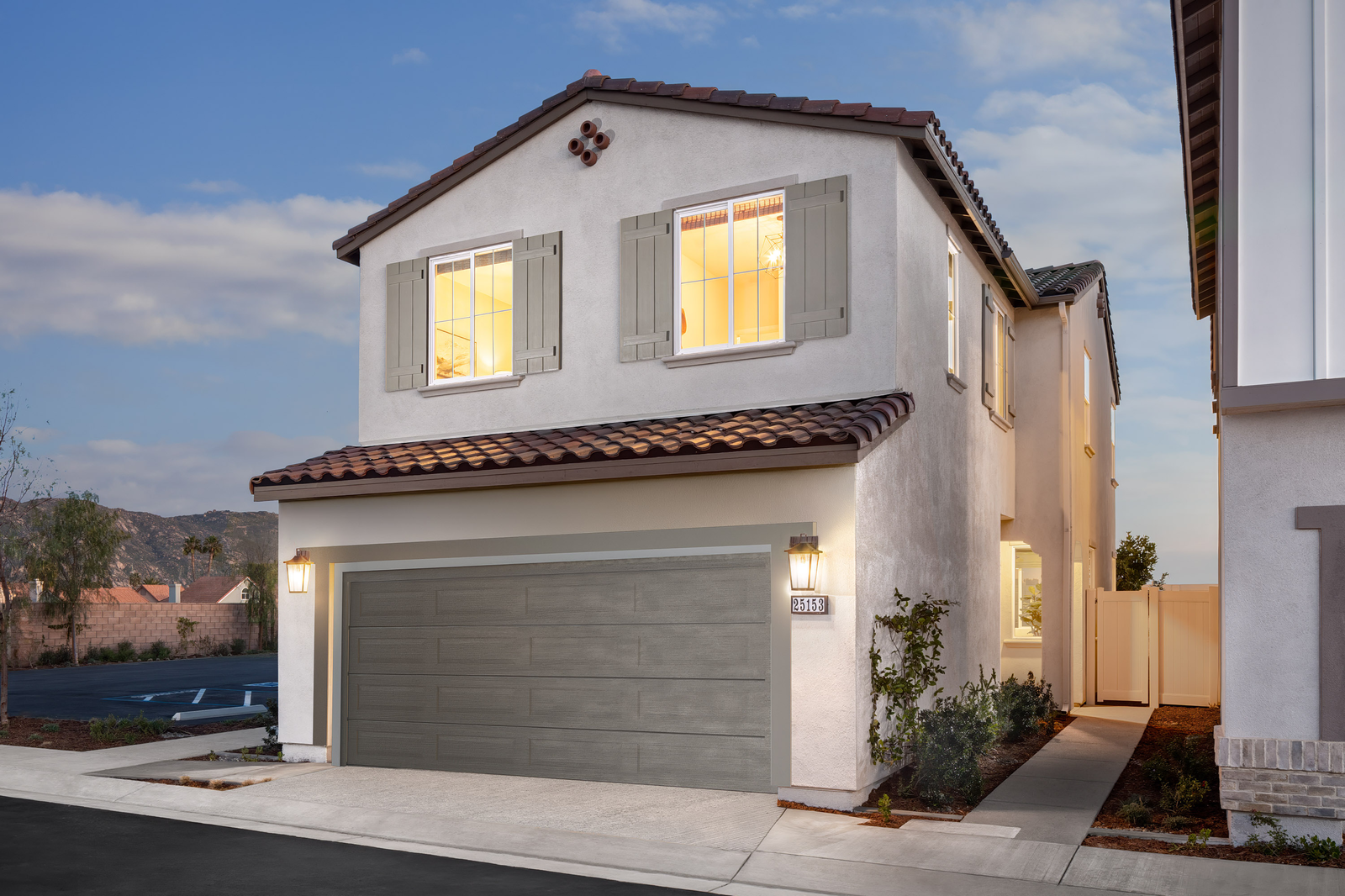 exterior of two-story home with neutral paint