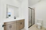 single sink vanity with shower and water closet