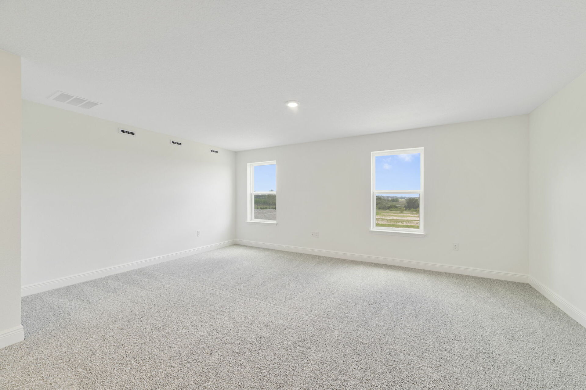 carpet throughout, large space, and multiple windows 