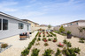 backyard with desert landscaping and seating area