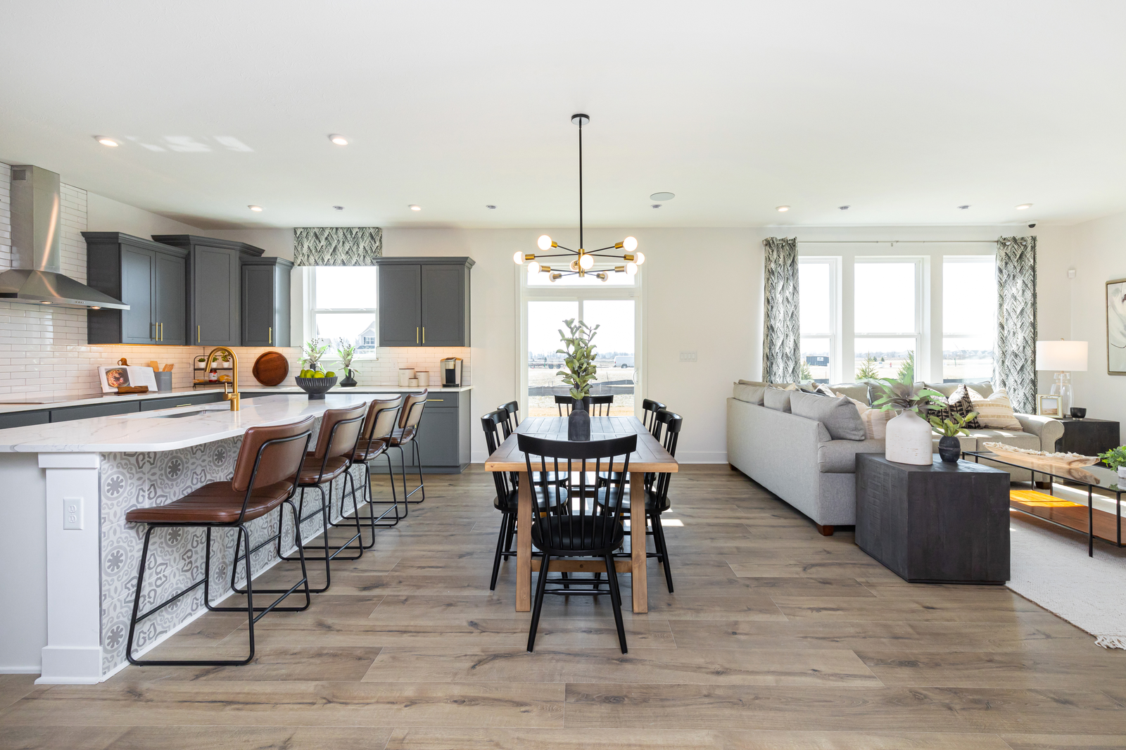 dining area with hardwood floors 