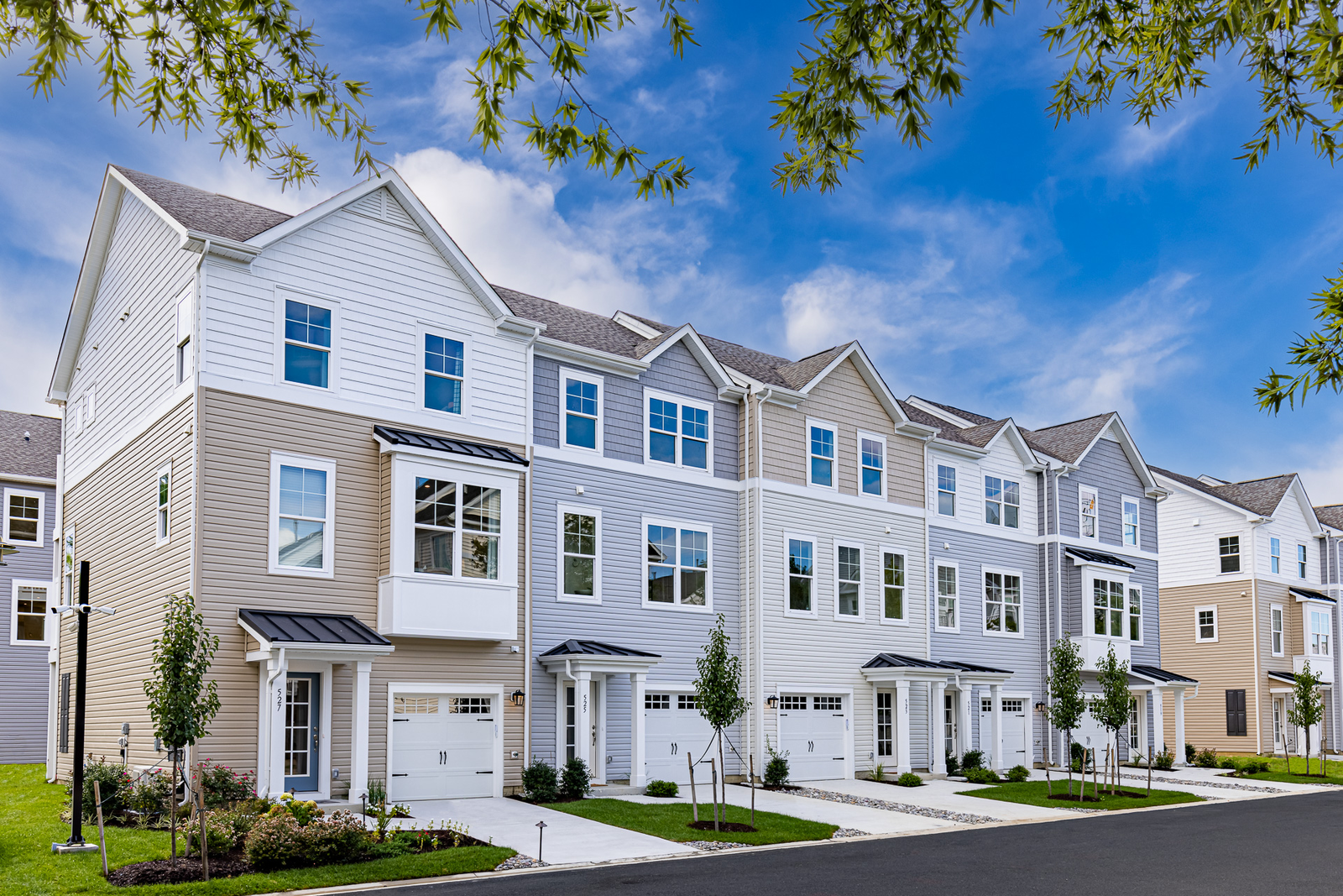 three-level townhome exterior