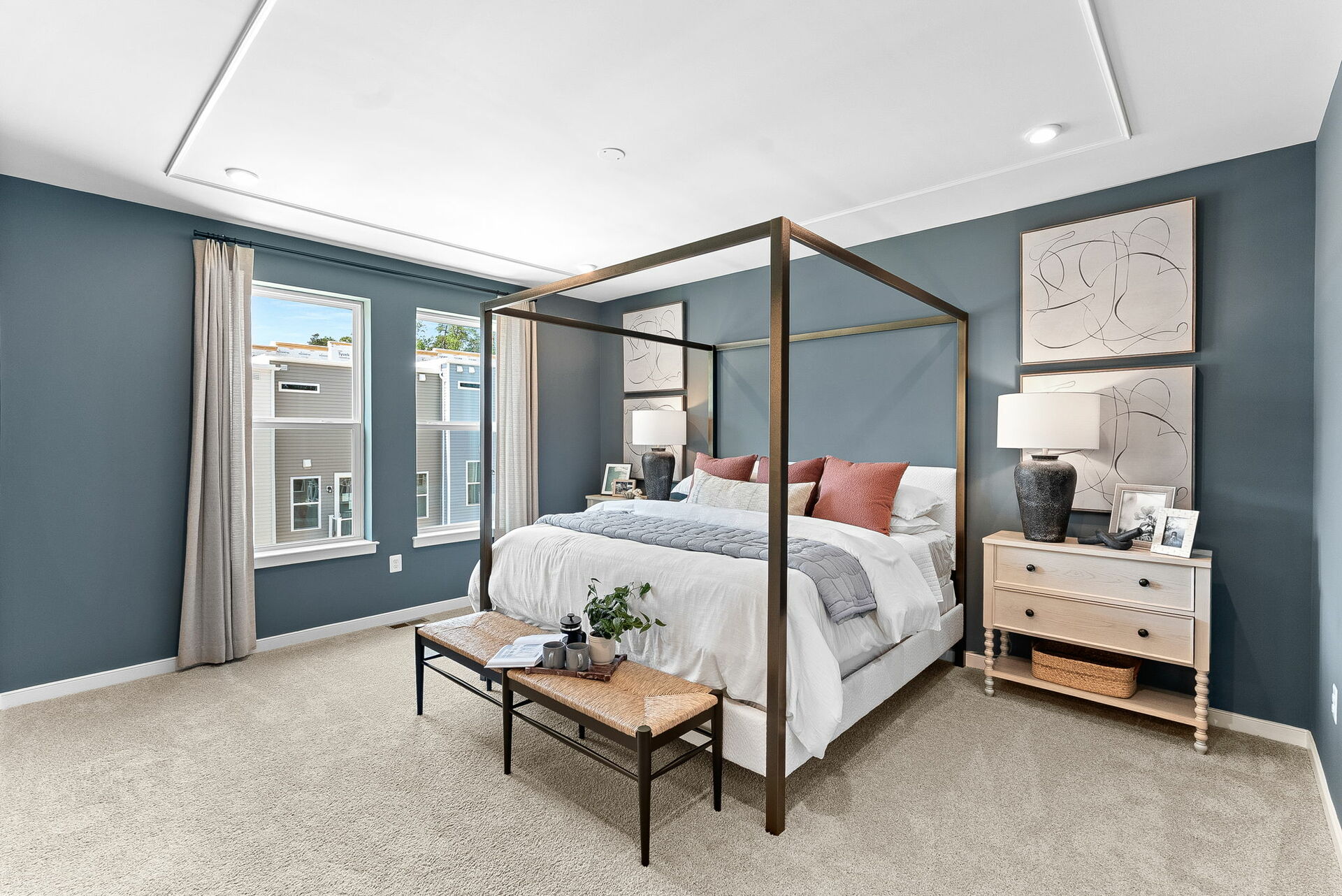 primary bedroom with access to bathroom