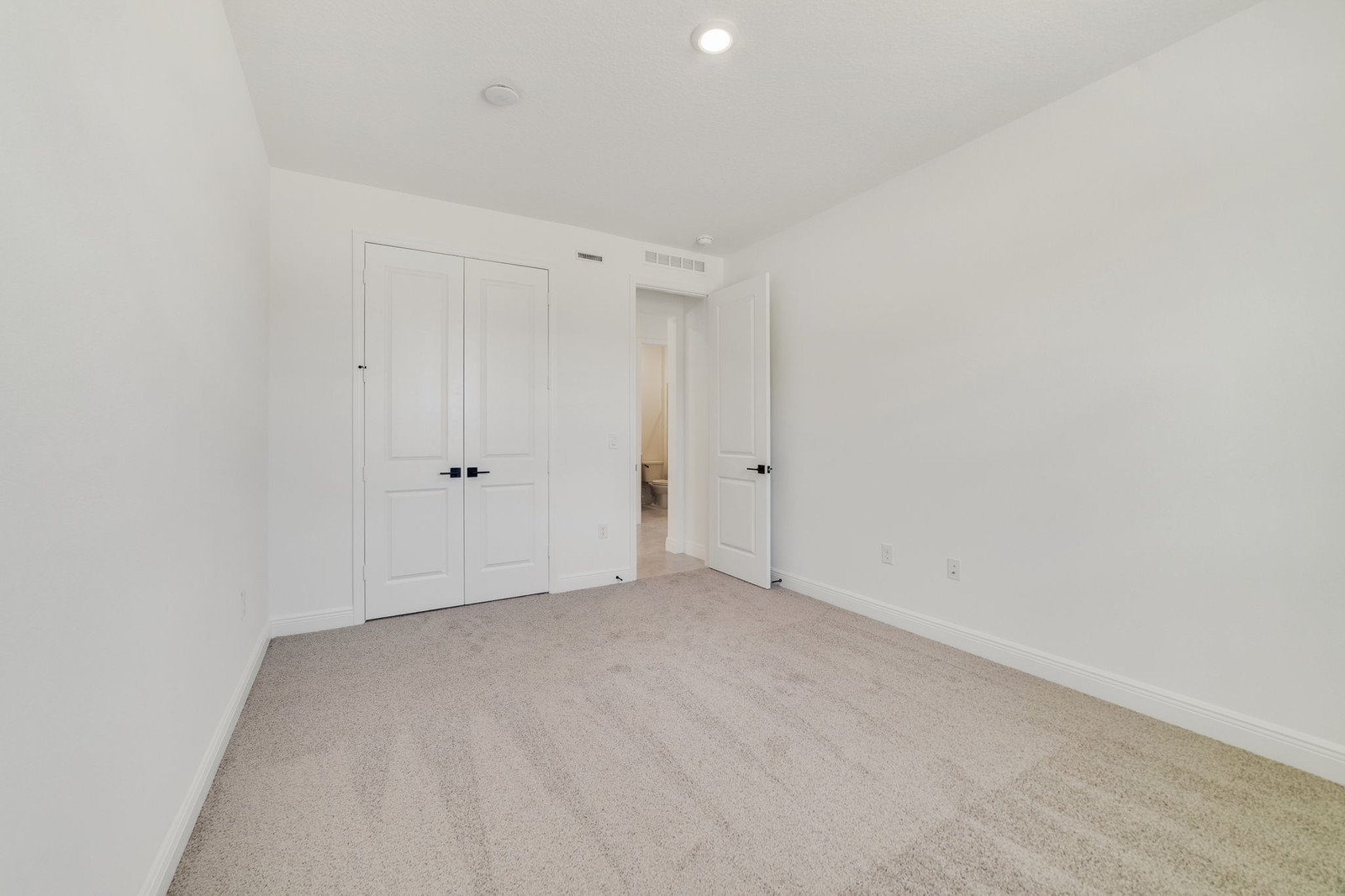fourth bedroom with carpet and french door closet