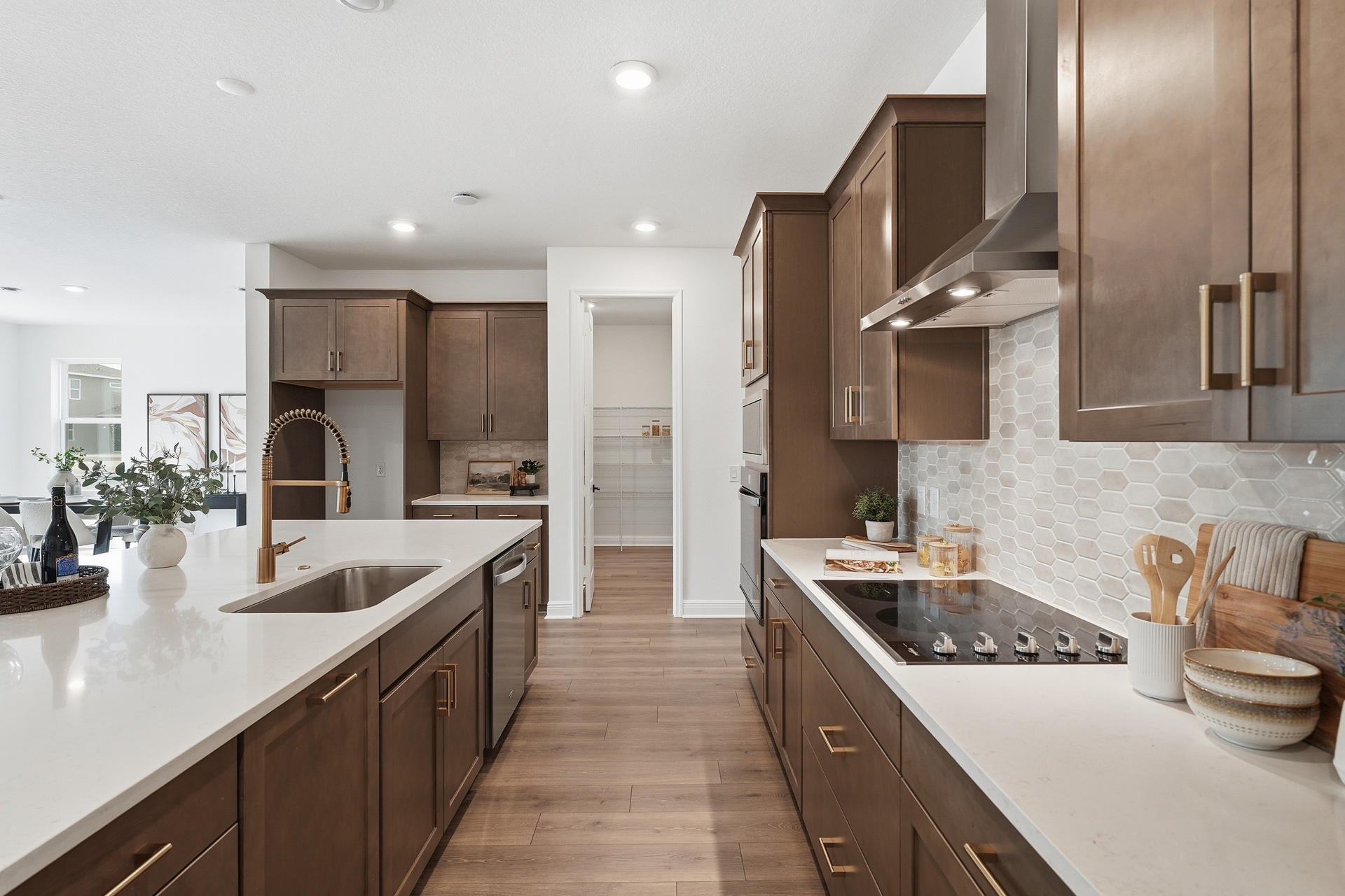 kitchen with view of great room