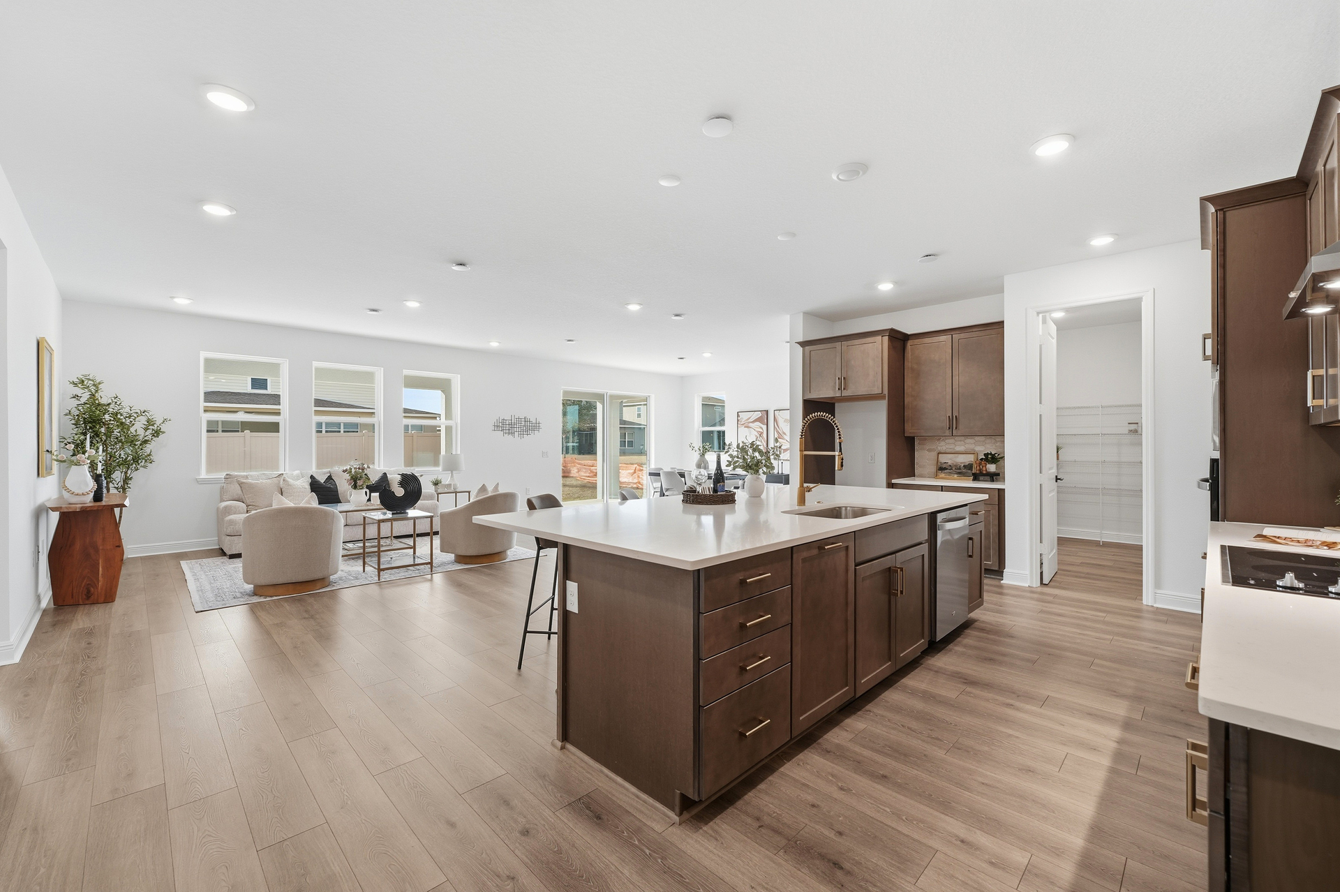 kitchen with view of great room