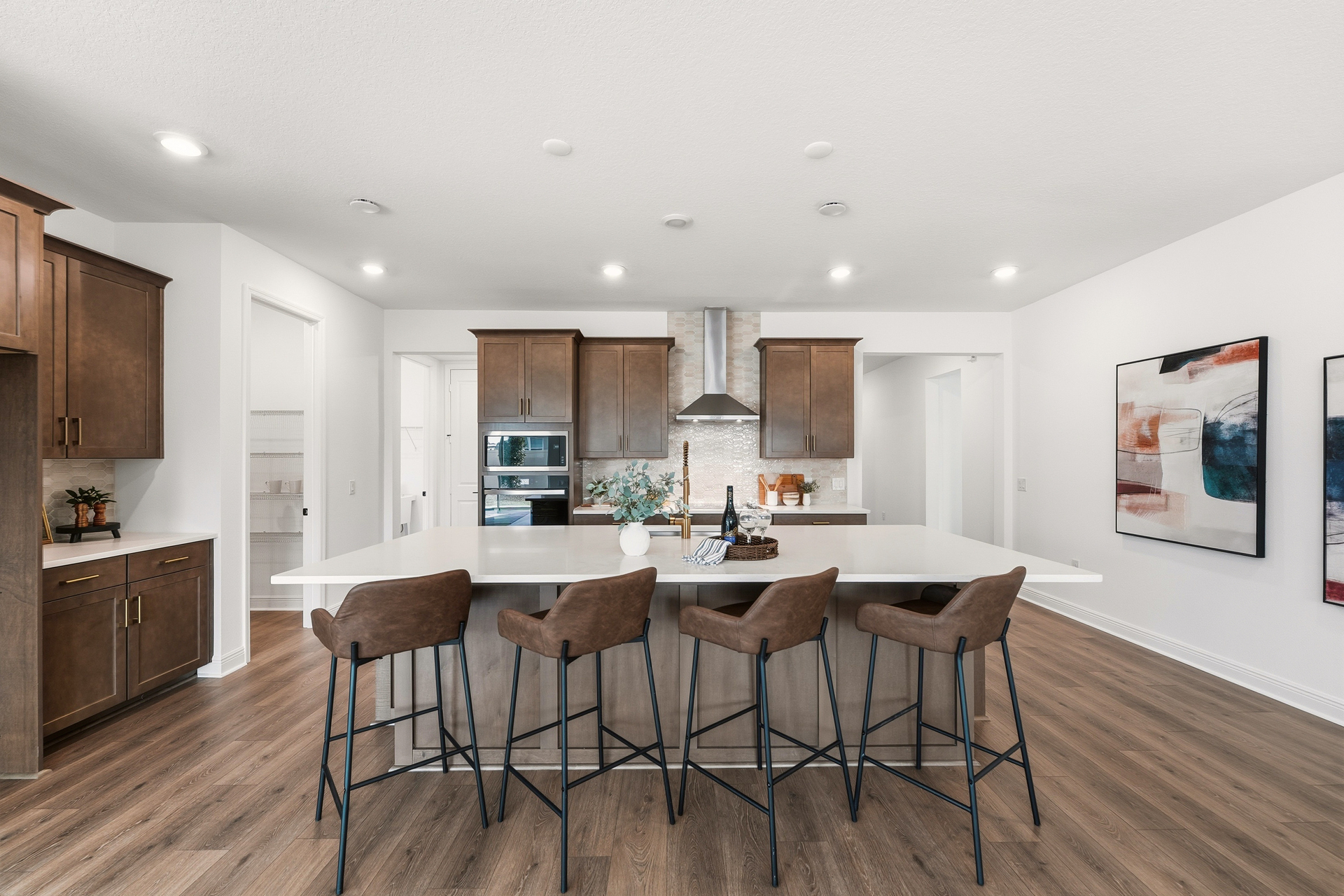 kitchen with view of great room