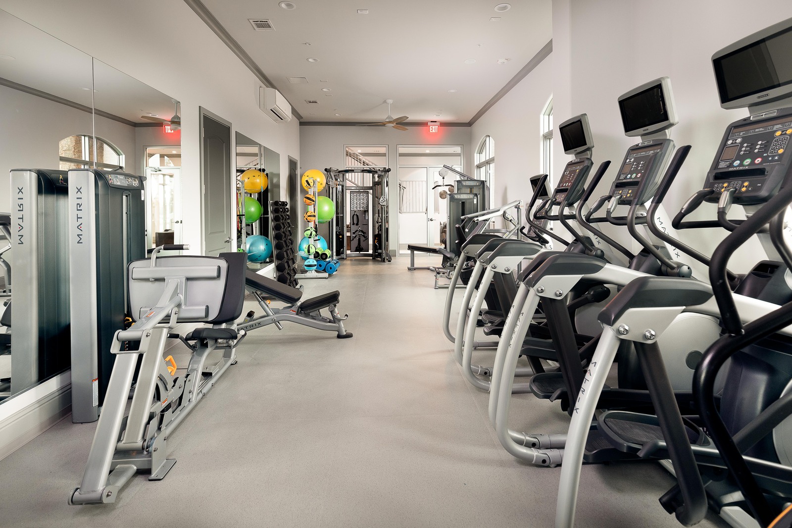 community fitness center with equipment