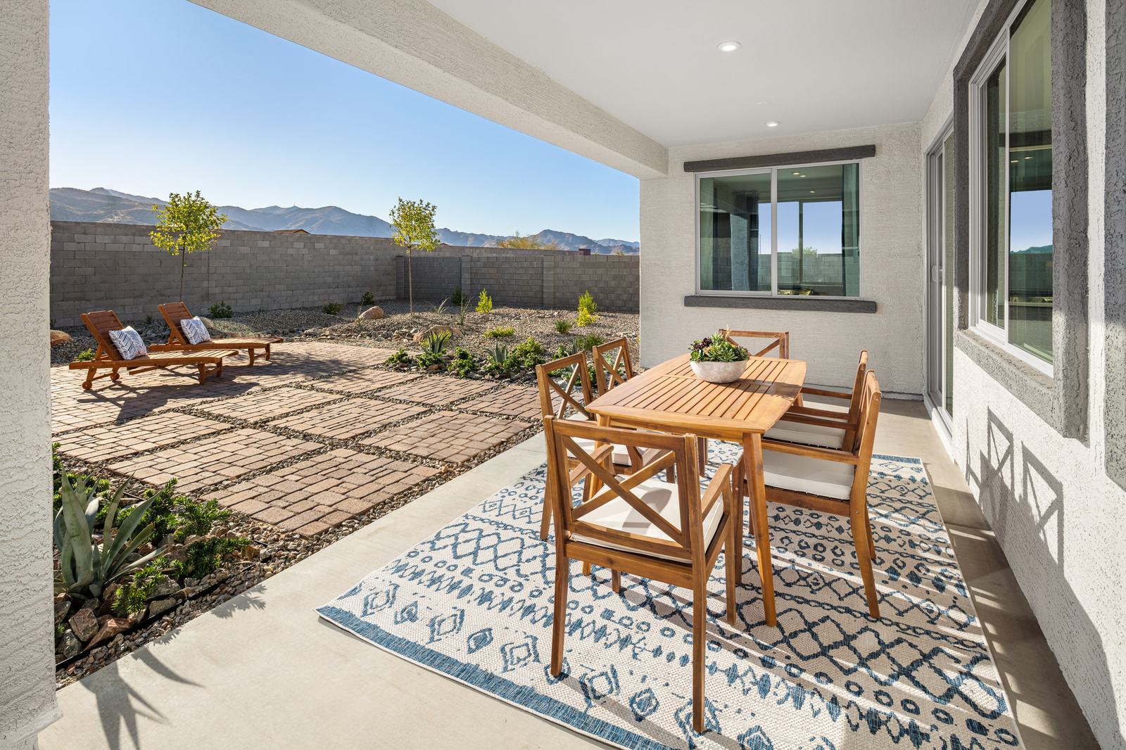 table and chairs on covered patio