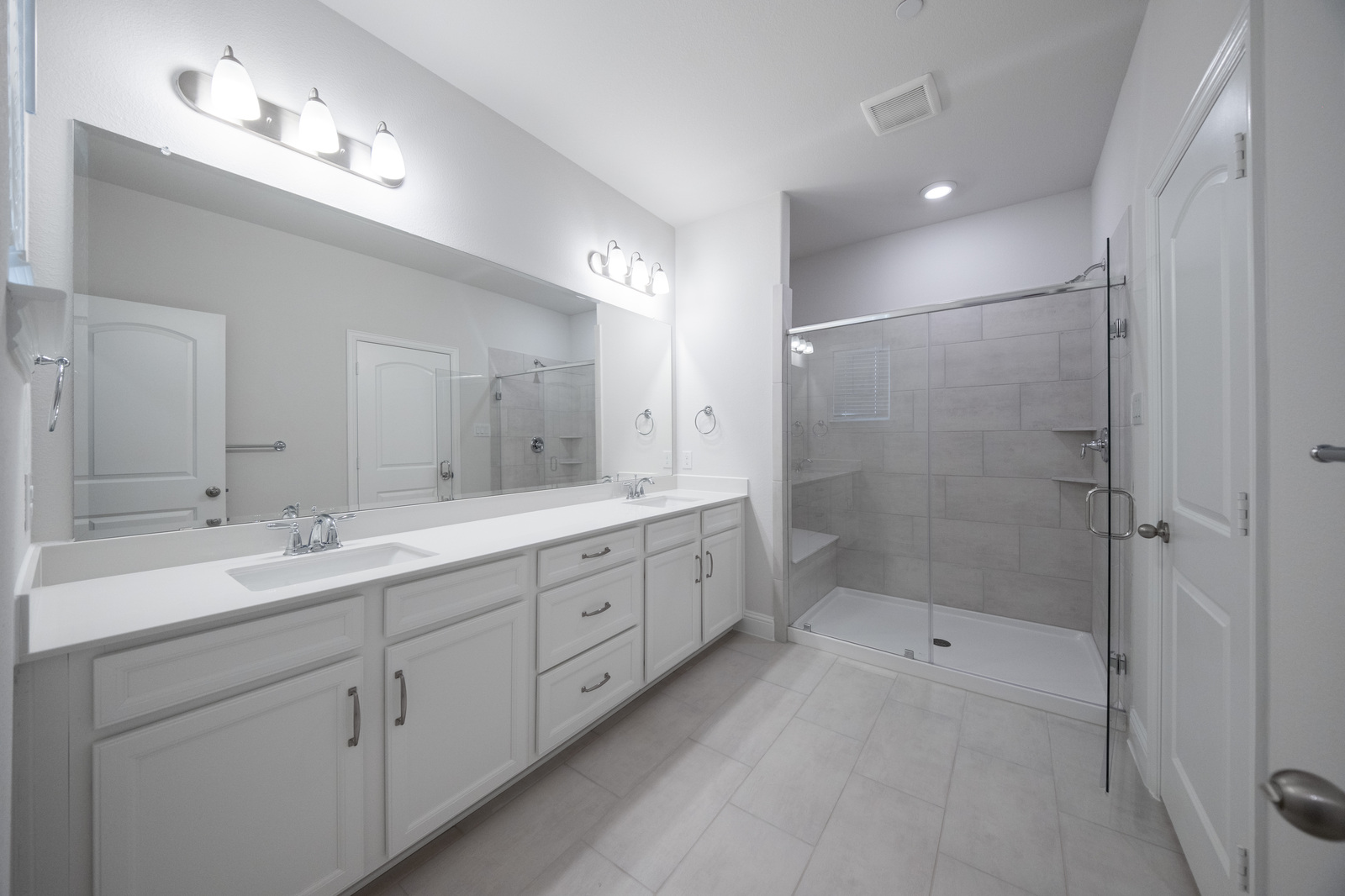 primary bathroom with walk-in shower