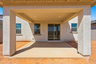 spacious outdoor patio with recessed lights