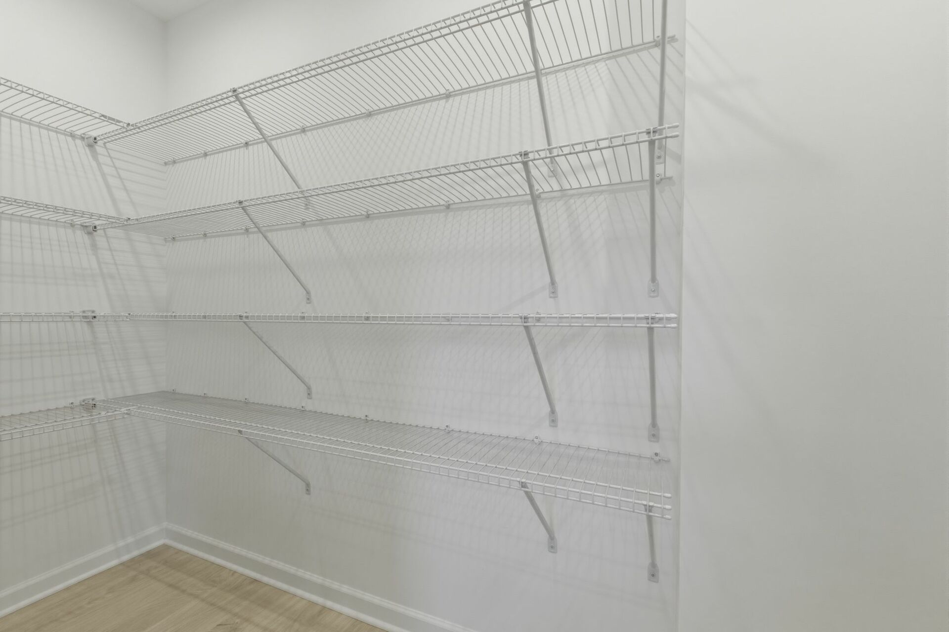 walk in pantry with shelving