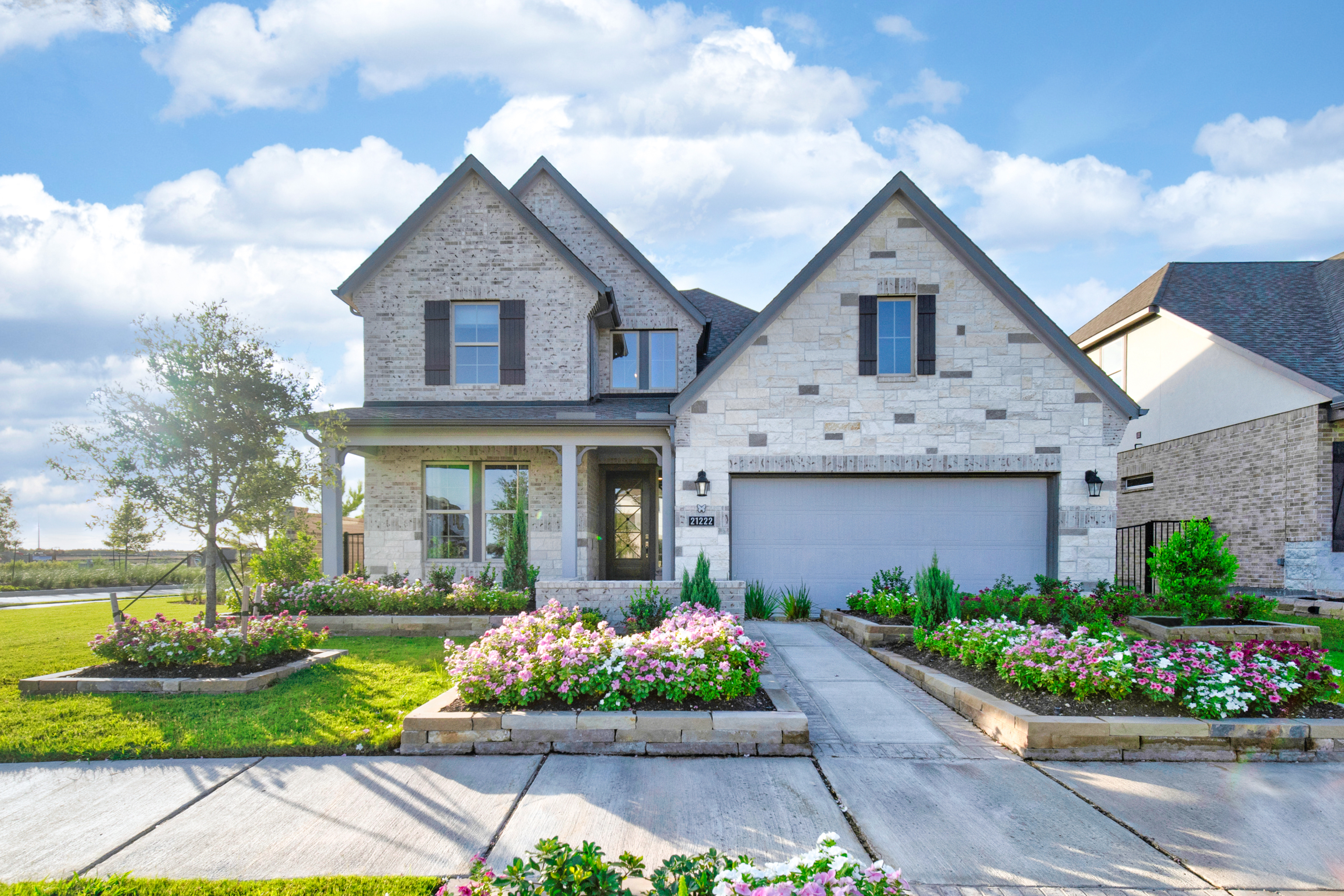 exterior with stone accents