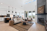 great room with two-story ceilings