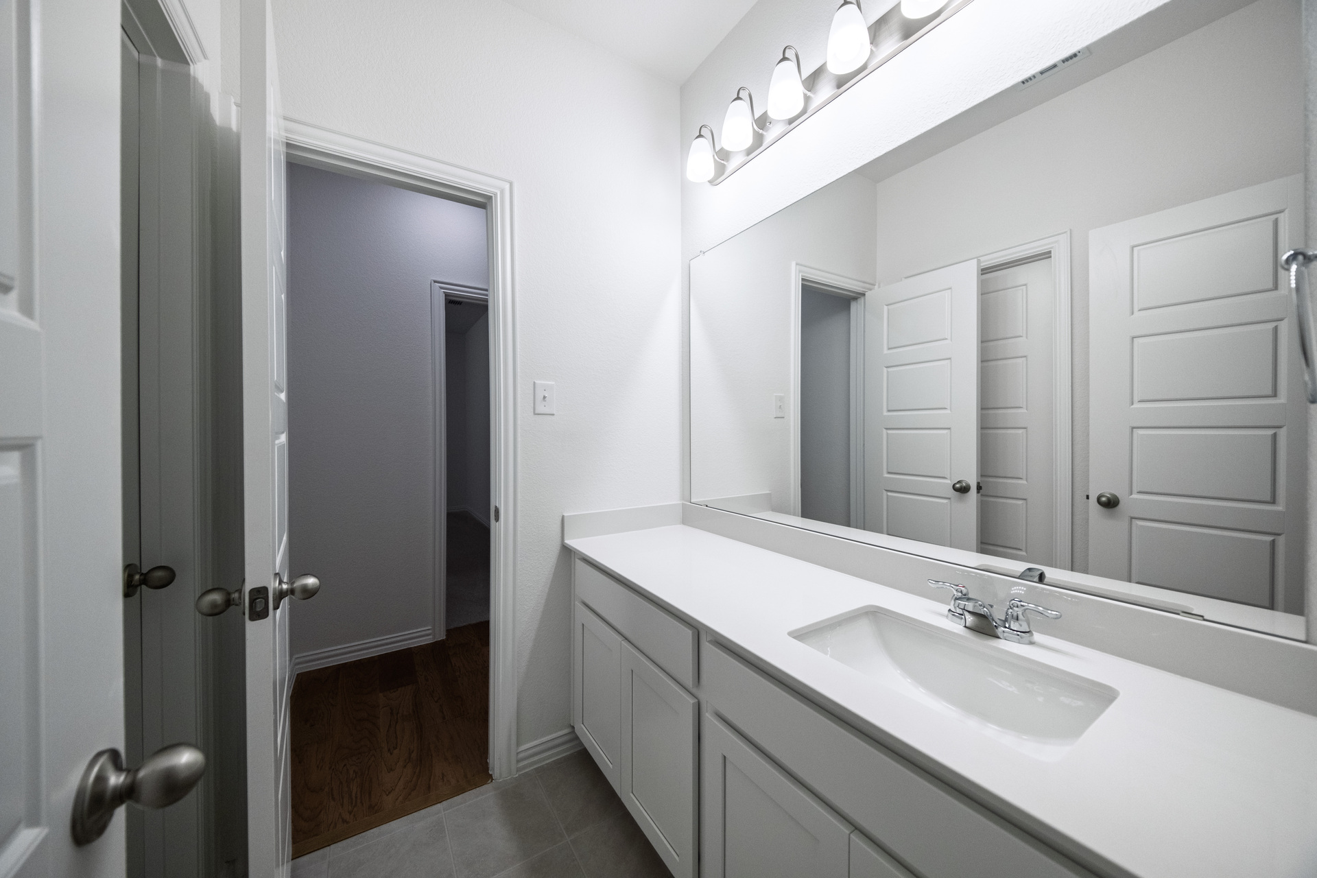 guest bathroom with counter space