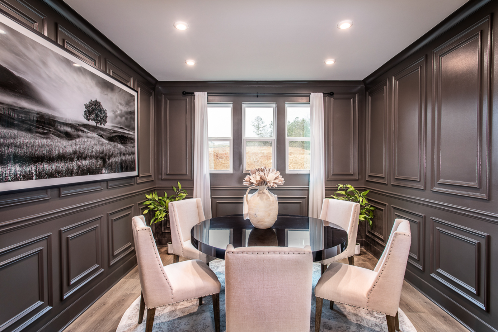 dining room with wainscoting on the walls