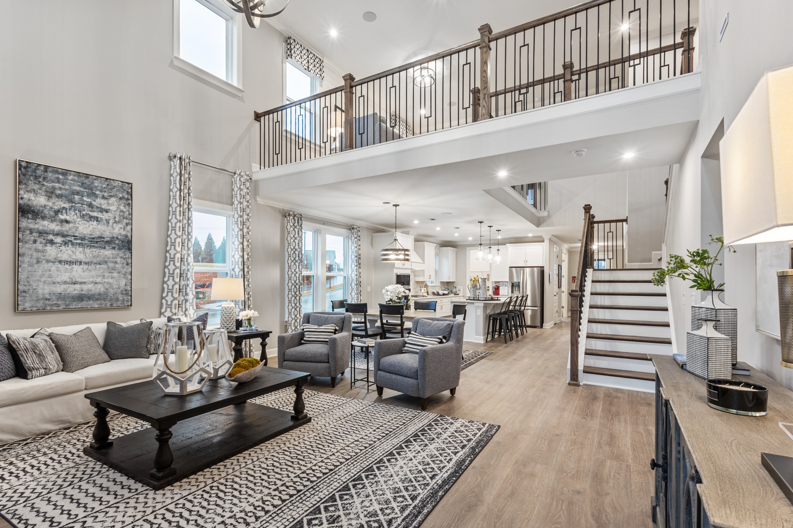 open first floor with two-story great room